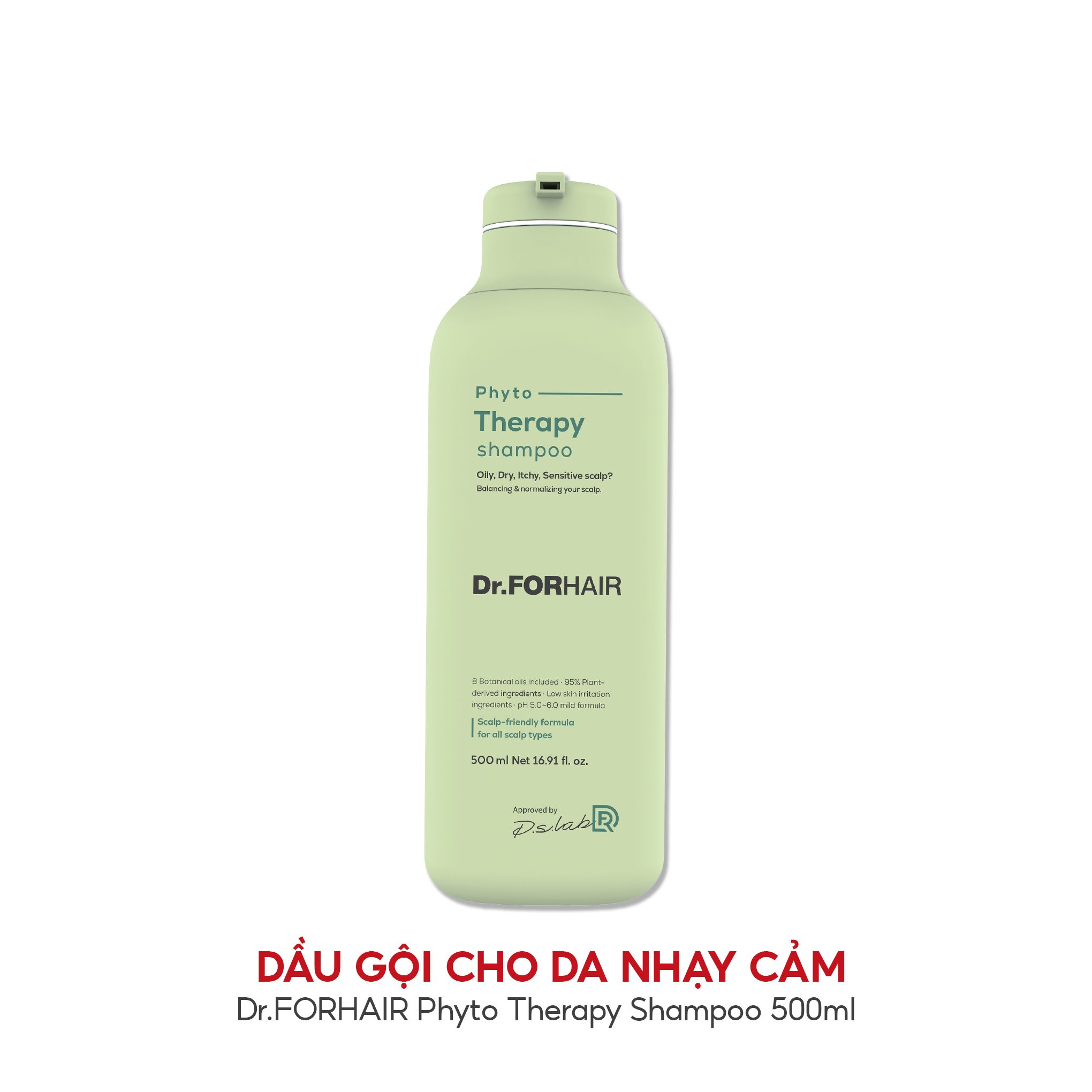 Dr. Forhair Phyto Therapy Shampoo - Dầu Gội Cho Da Nhạy Cảm, Chiết Xuất Thực Vật An Toàn Và Dịu Nhẹ 500Ml