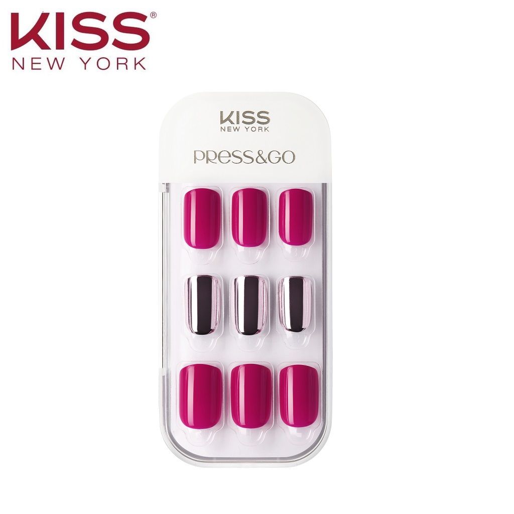 Bộ 30 Móng Tay Gel Tự Dán Press & Go Kiss New York Nail Box - Ruby (KPNA16KA)