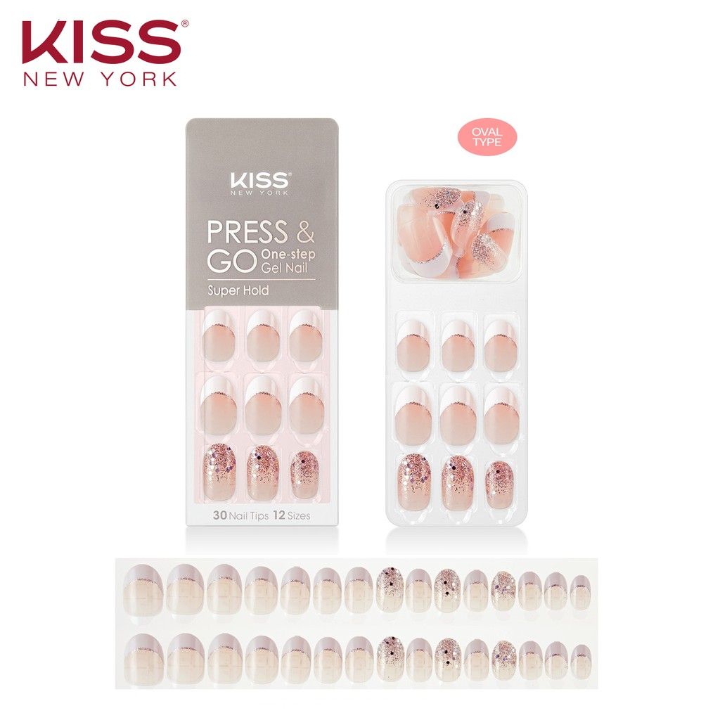 Bộ 30 Móng Tay Gel Tự Dán Press & Go Kiss New York Nail Box - Bridal Shower (KPN06K)