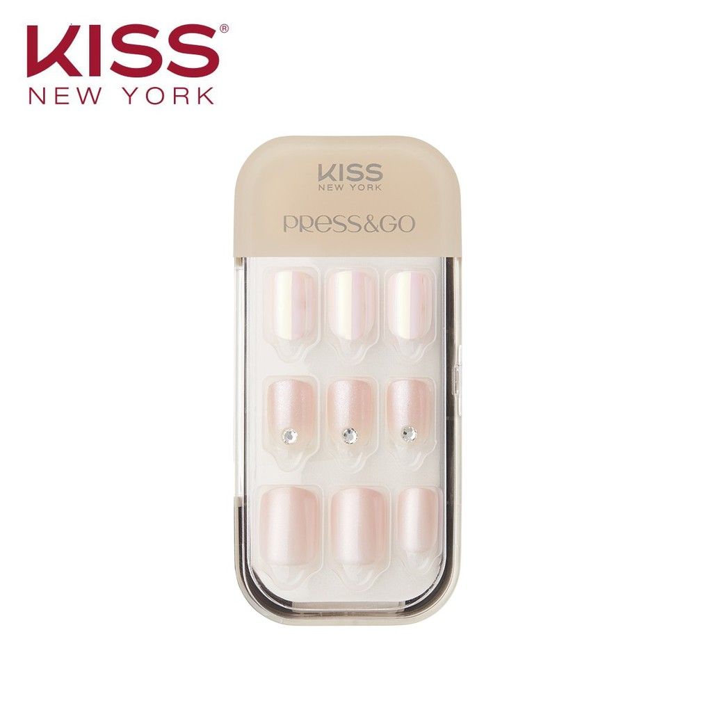 Bộ 30 Móng Tay Gel Tự Dán Press & Go Kiss New York Nail Box - Melting Pink (KPNS29K)