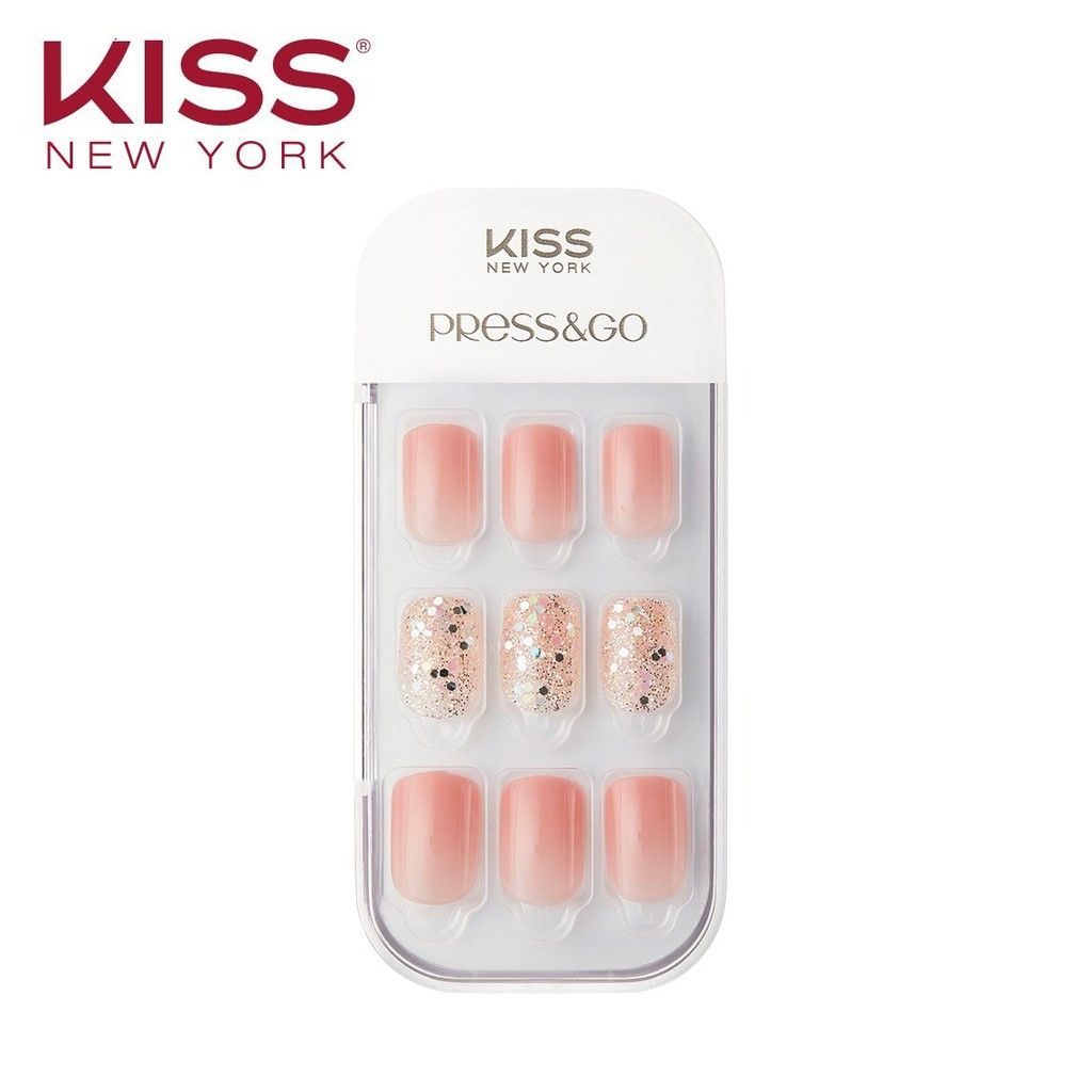 Bộ 30 Móng Tay Gel Tự Dán Press & Go Kiss New York Nail Box - Warm Pink (KPNA01K)