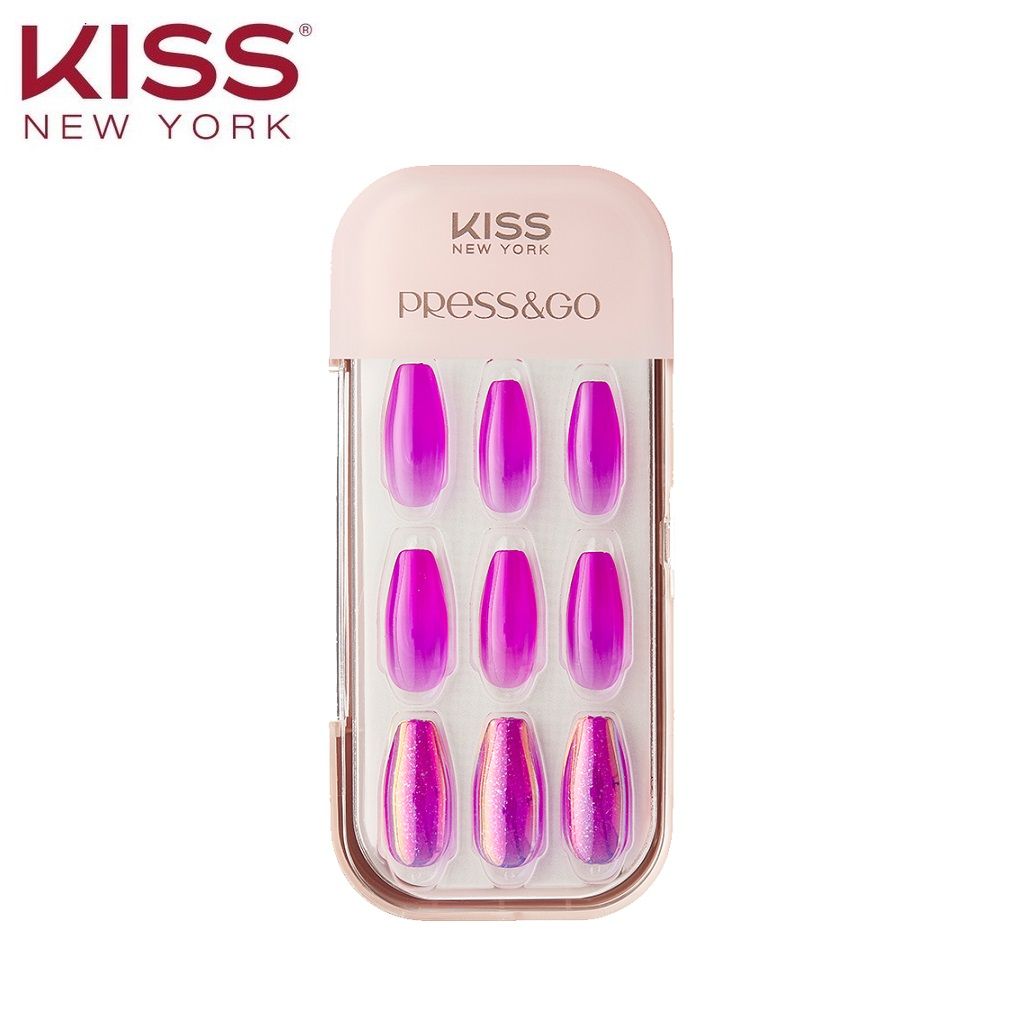 Bộ 30 Móng Tay Gel Tự Dán Press & Go Kiss New York Nail Box - Purple Jelly (KPNC11K)