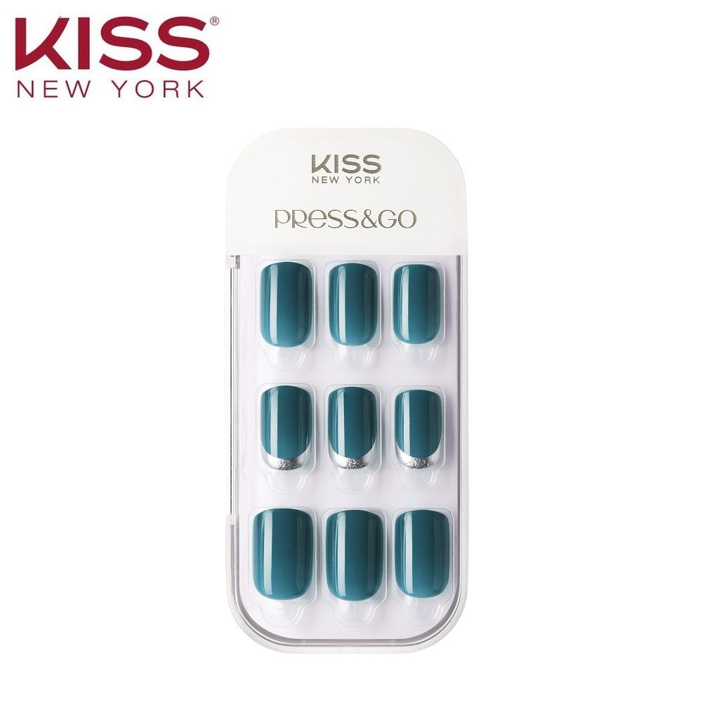 Bộ 30 Móng Tay Gel Tự Dán Press & Go Kiss New York Nail Box - Green Bay (KPNA17KA)