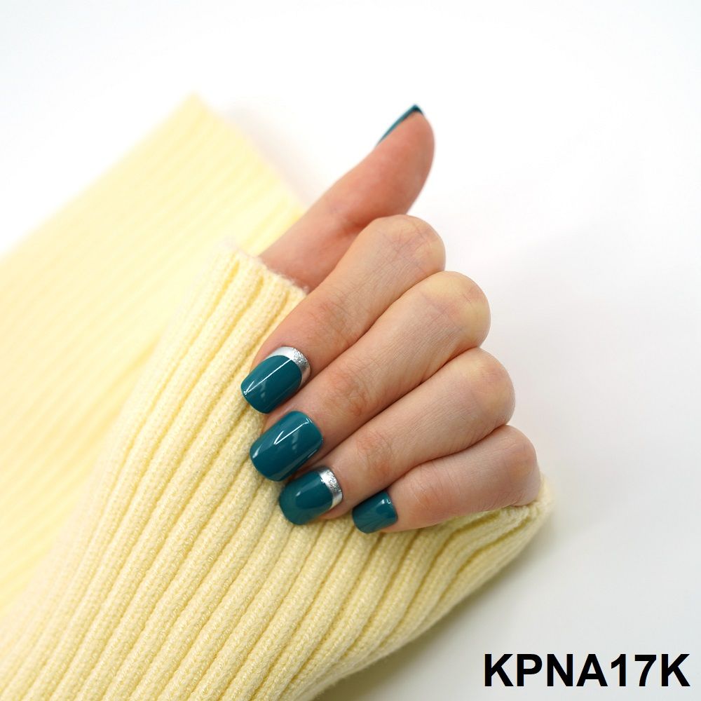 Bộ 30 Móng Tay Gel Tự Dán Press & Go Kiss New York Nail Box - Green Bay (KPNA17KA)