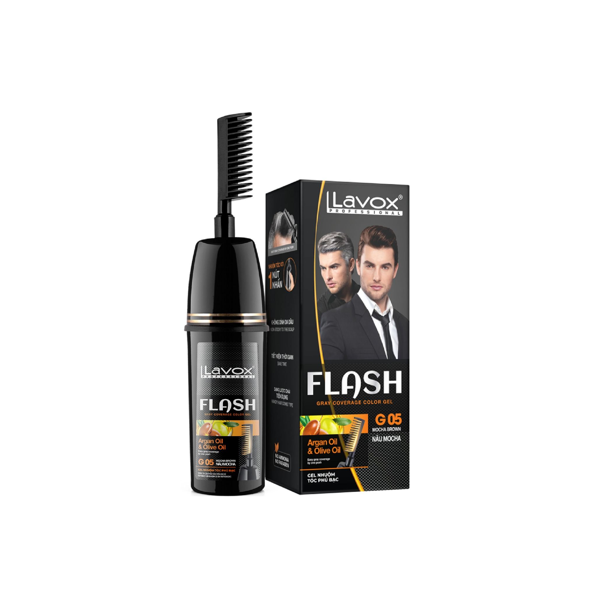 Gel Gội Phủ Bạc Tsubaki & Vtm B5 Lavox 200ml - P 05 - Nâu Mocha