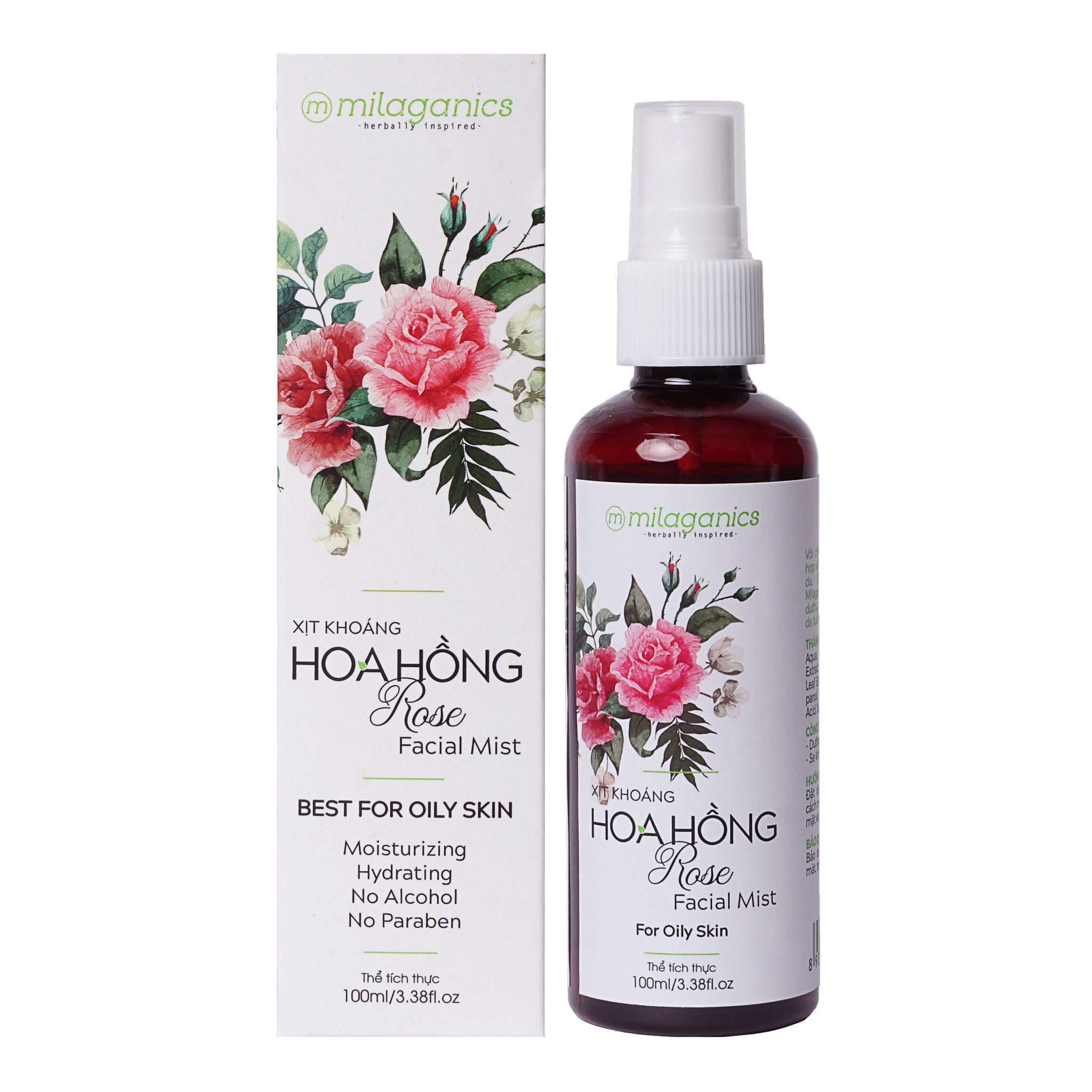 Xịt Khoáng Hoa Hồng Milaganics 100ml