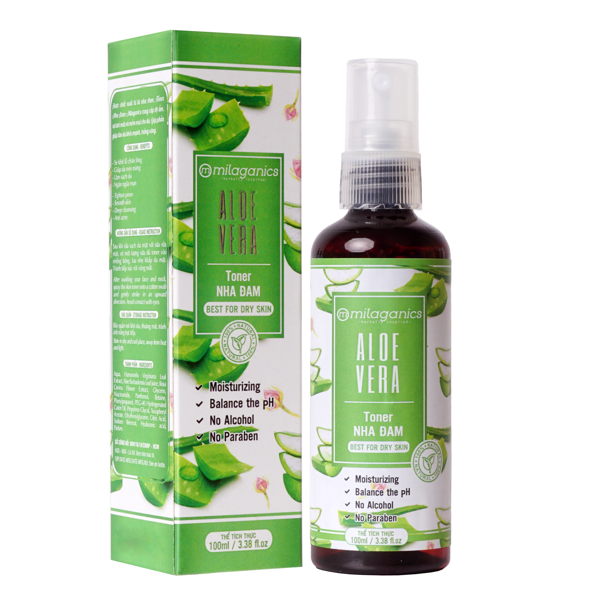Toner Nha Đam Milaganics 100ml