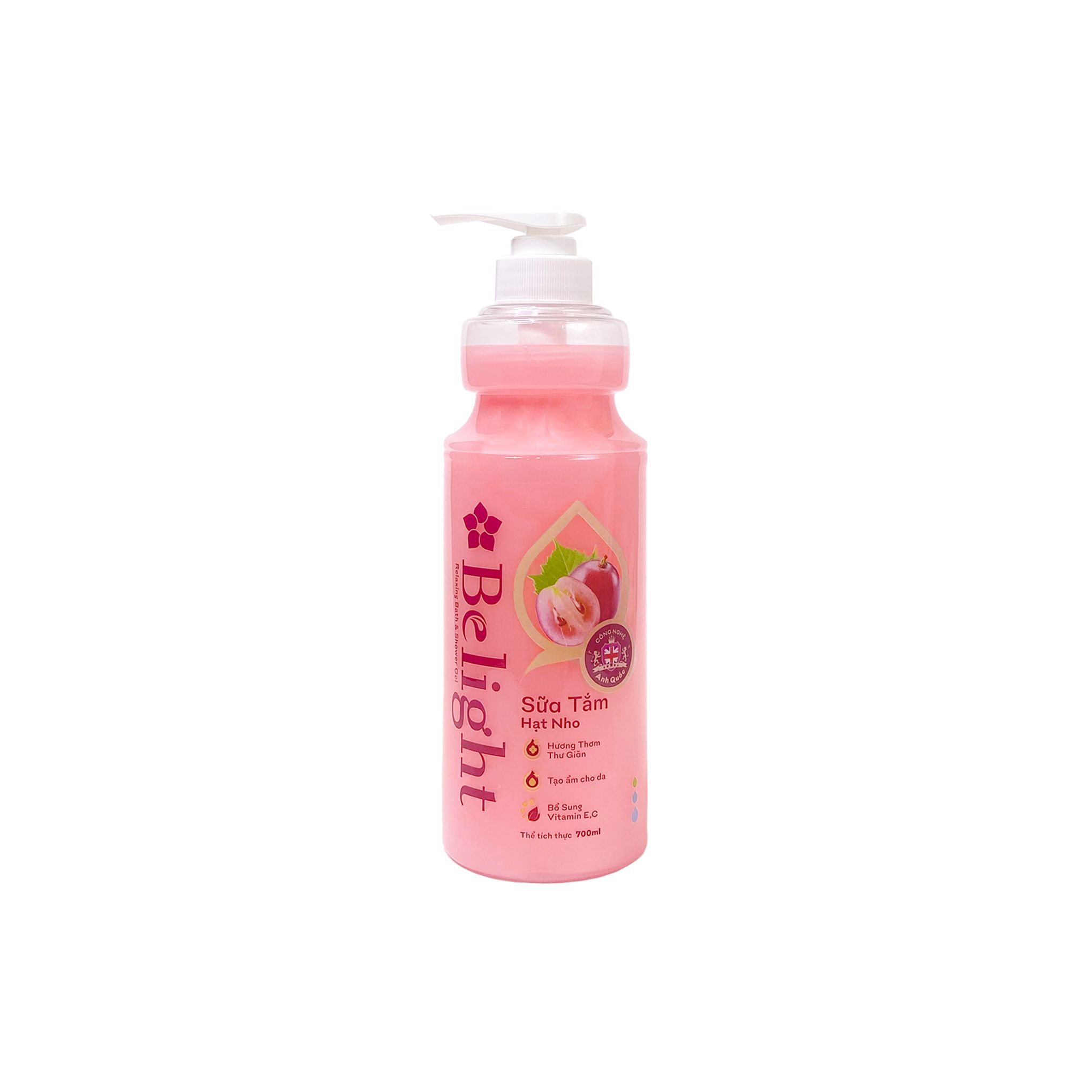 Sữa tắm thư giãn Belight hạt nho - 700ml