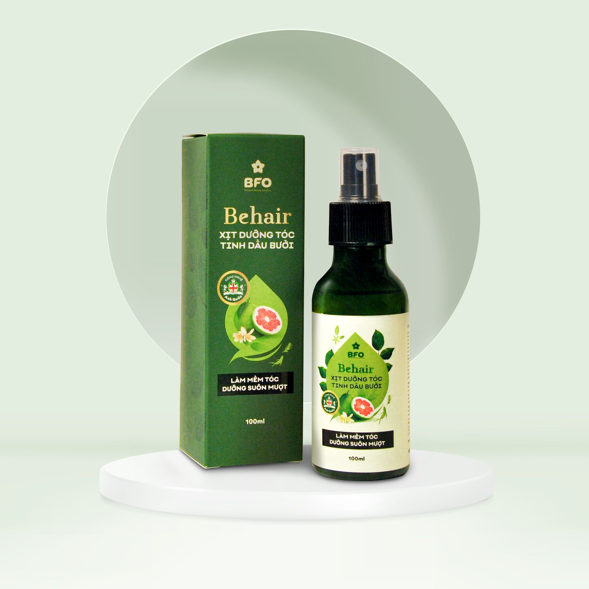 Xịt dưỡng và hỗ trợ mọc tóc tinh dầu bưởi Behair - 100ml