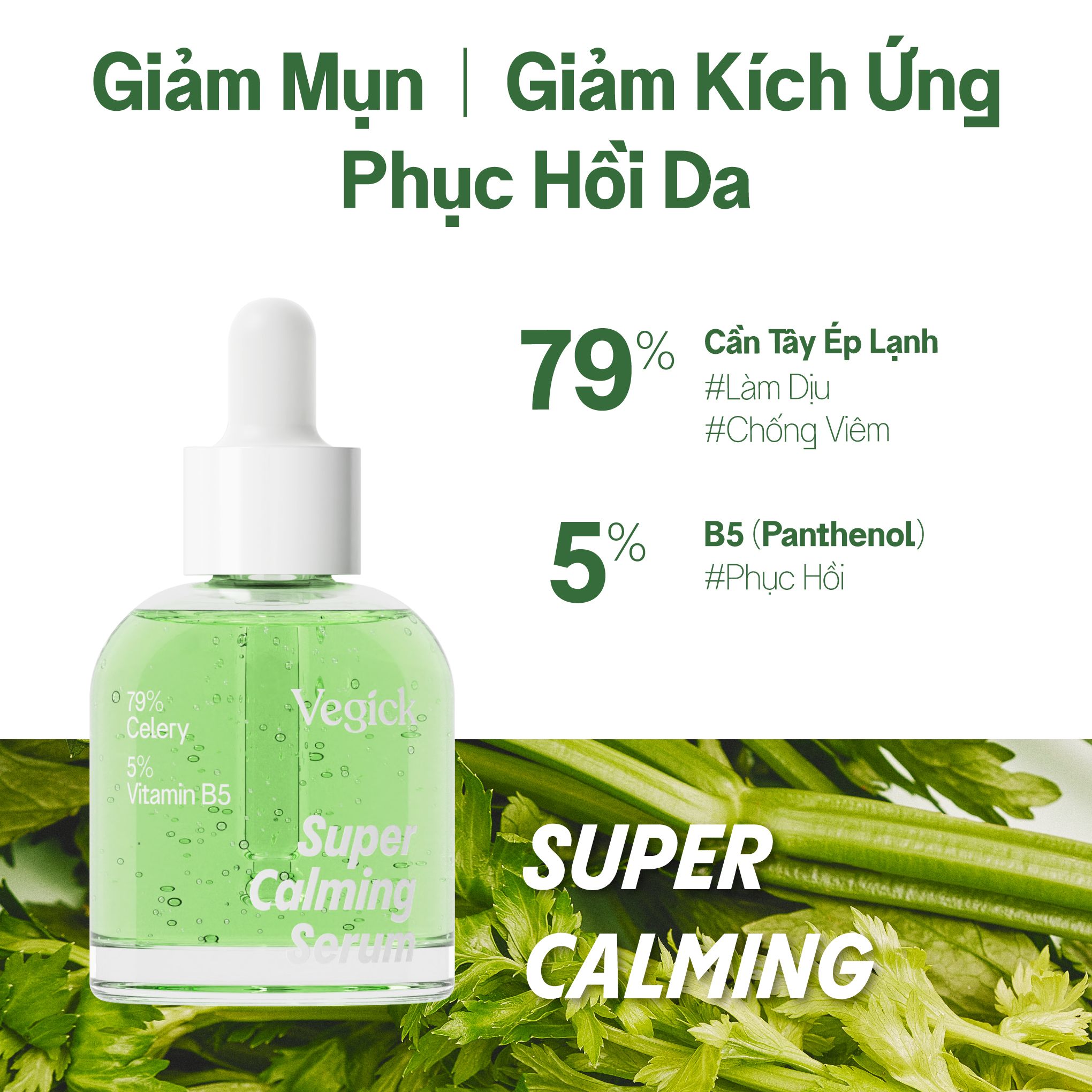 Tinh Chất Dưỡng Da Vegick (Super Calming Serum, 30Ml)