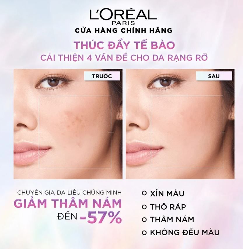 Kem Dưỡng Sáng Mịn Mờ Thâm Nám Ban Ngày Loreal Paris Glycolic-Bright Glowing Cream Day - Spf 17 50ml