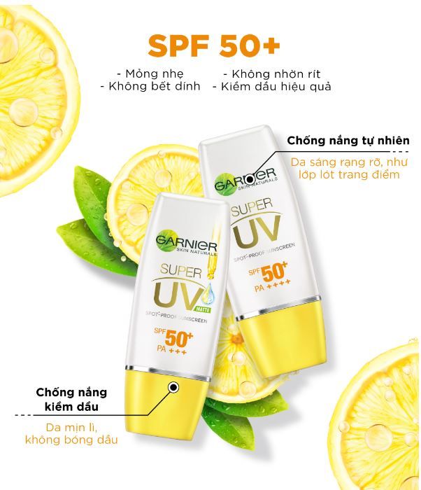 Kem Chống Nắng Garnier Làm Sáng Da Mịn Lì, Kiềm Dầu Light Complete Super Uv Matte 30ml