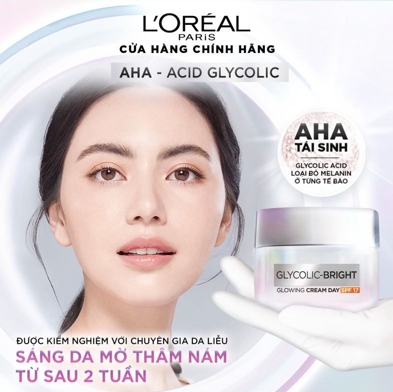 Kem Dưỡng Sáng Mịn Mờ Thâm Nám Ban Ngày Loreal Paris Glycolic-Bright Glowing Cream Day - Spf 17 50ml