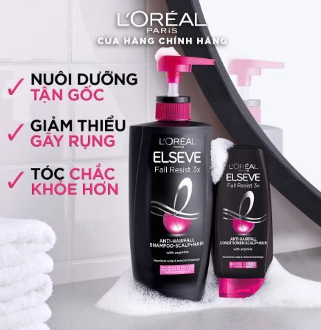  Dầu Gội L'Oréal Paris Elseve Fall Resist 3X Anti-Hairfall Giảm Gãy Rụng 620ml 