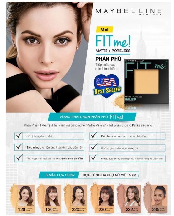 Phấn Nền Maybelline New York Fit Me Matte & Poreless Powder 8,5g.#220 Natural Beige