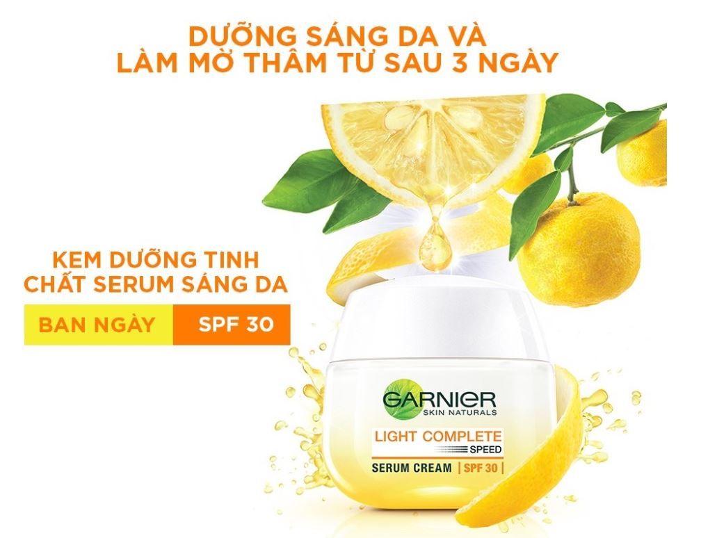  Kem Dưỡng Garnier Tinh Chất Serum Sáng Da Ban Ngày Light Complete Speed Serum Cream Spf30 50ml 