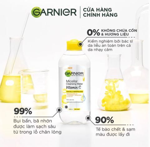 Nước Tẩy Trang Vitamin C Làm Sáng Da Garnier Micellar Cleansing Water Vitamin C 400ml