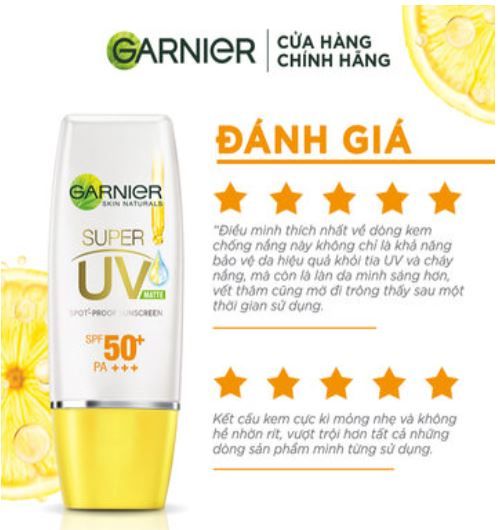 Kem Chống Nắng Garnier Làm Sáng Da Mịn Lì, Kiềm Dầu Light Complete Super Uv Matte 30ml