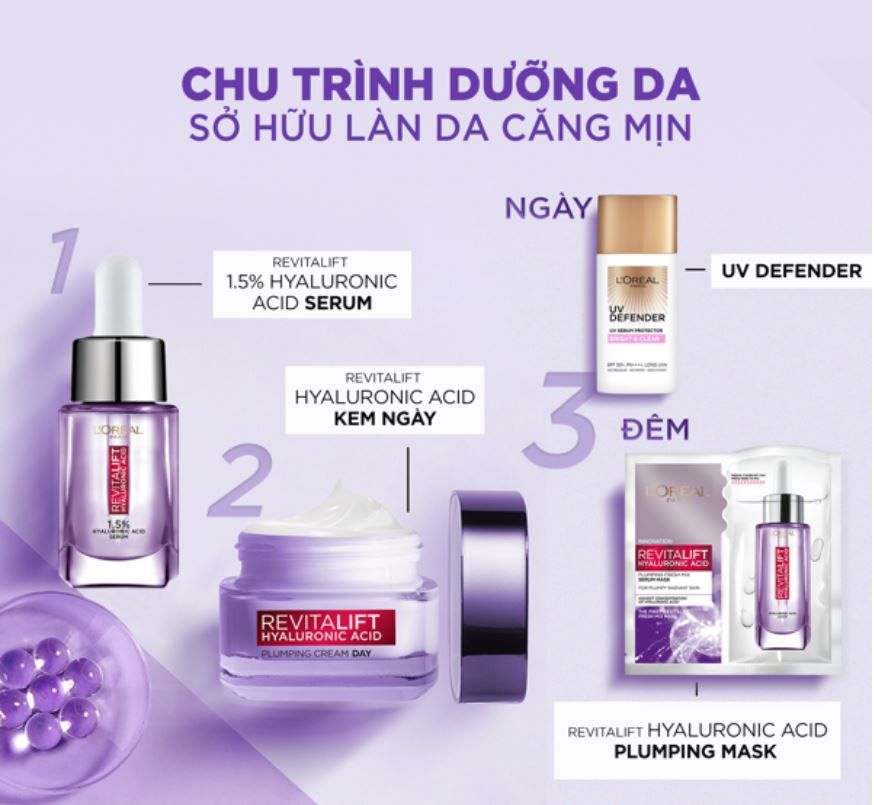 Dưỡng Chất L'Oreal Revitalift Hyaluronic Acid Serum Căng Mịn Và Sáng Da 30ml