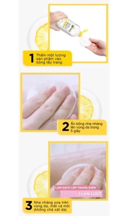 Nước Tẩy Trang Vitamin C Làm Sáng Da Garnier Micellar Cleansing Water Vitamin C 400ml