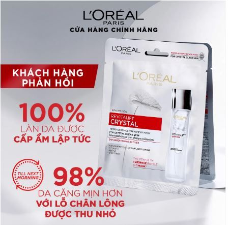 Mặt Nạ Dưỡng Chất L'Oreal Revitalift Crystal Micro Essence Treatment Mask Căng Mướt Da 25g