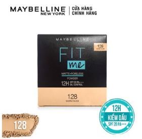 Phấn Nền Mịn Lì Maybelline Fit Me Matte Poreless Powder Spf28 Pa+++ 6g .#128 Warm Nude