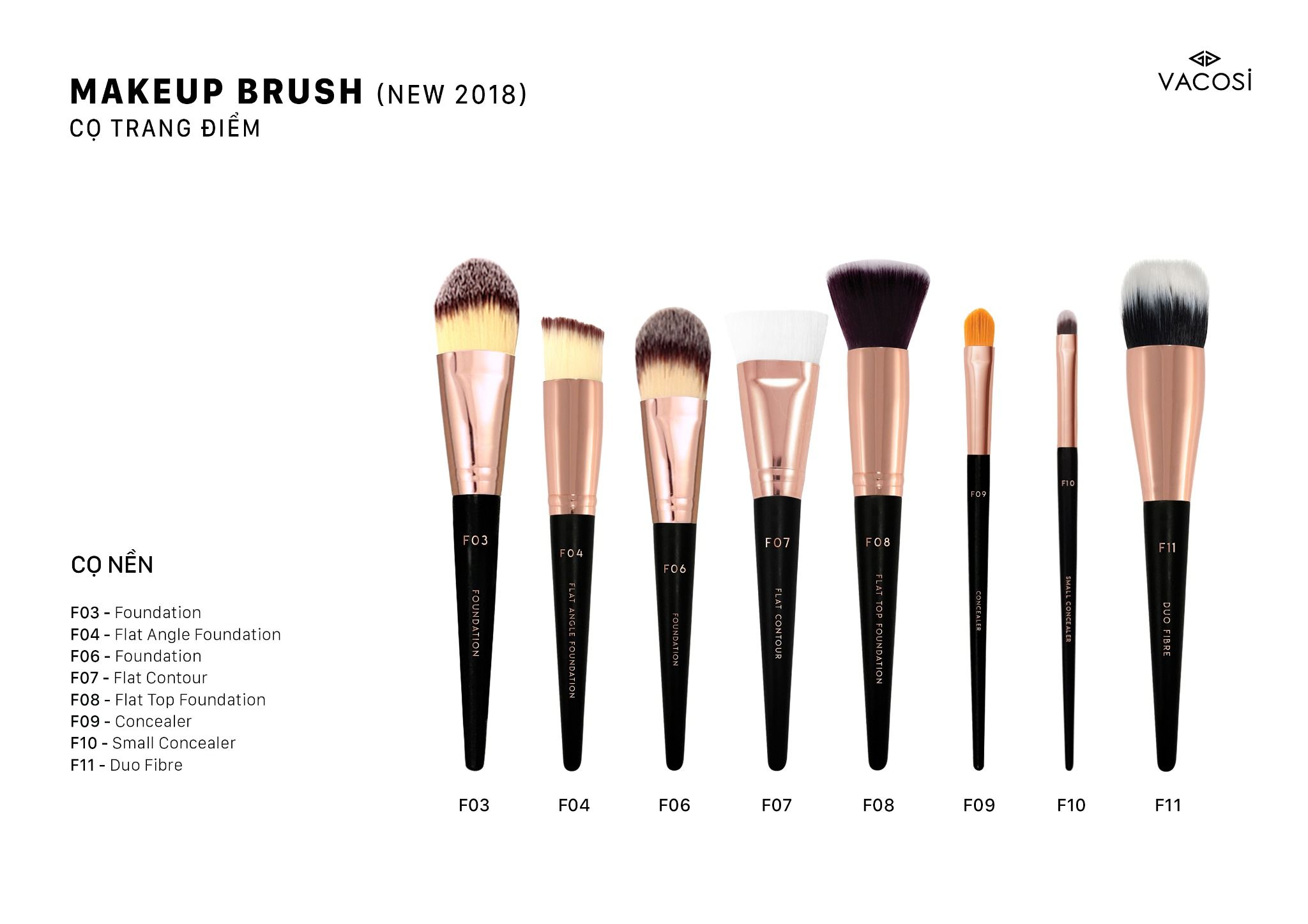 Cọ Nền Đầu Dẹp Vacosi-Bản To-F03