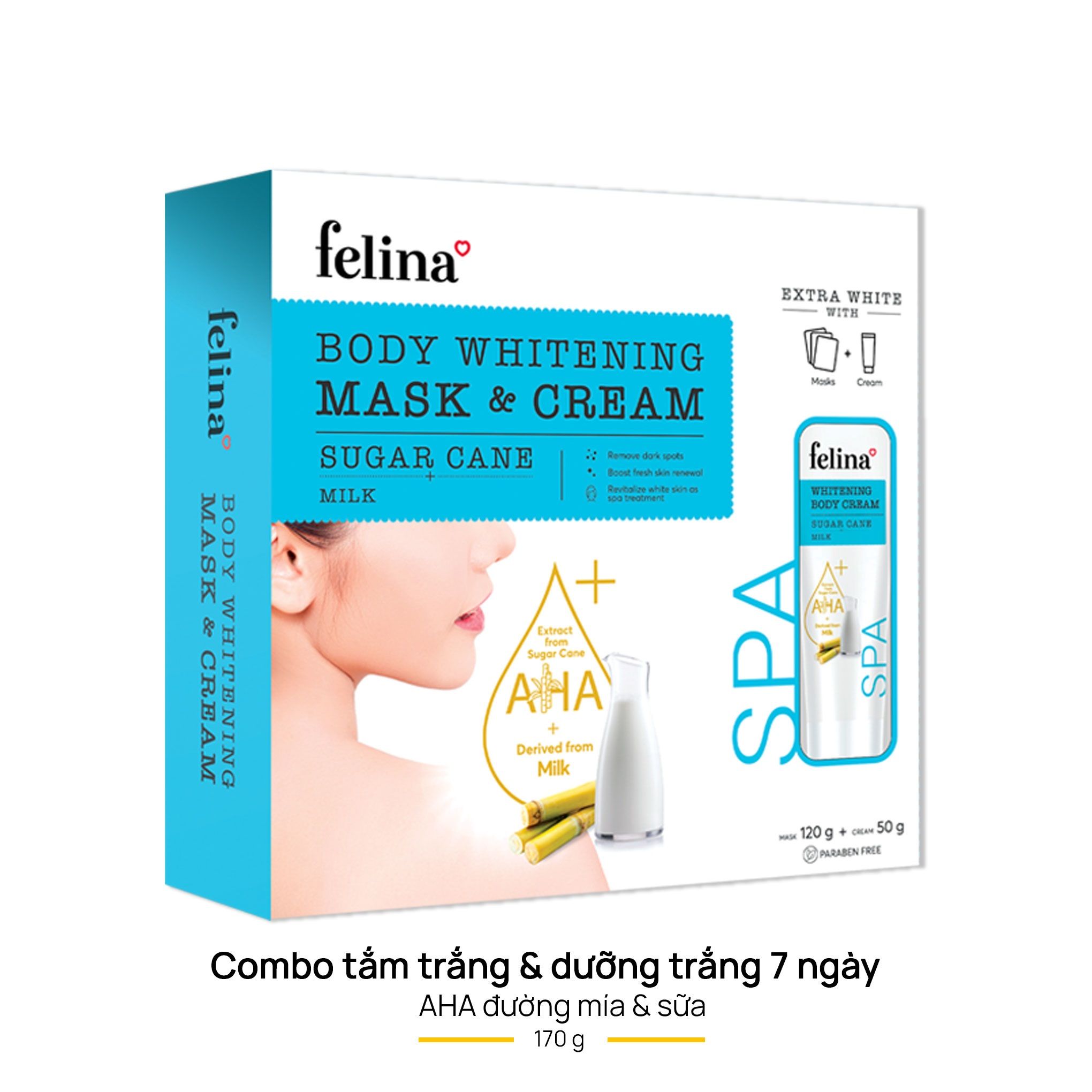 Combo Felina ủ dưỡng trắng sữa 120g + 50g