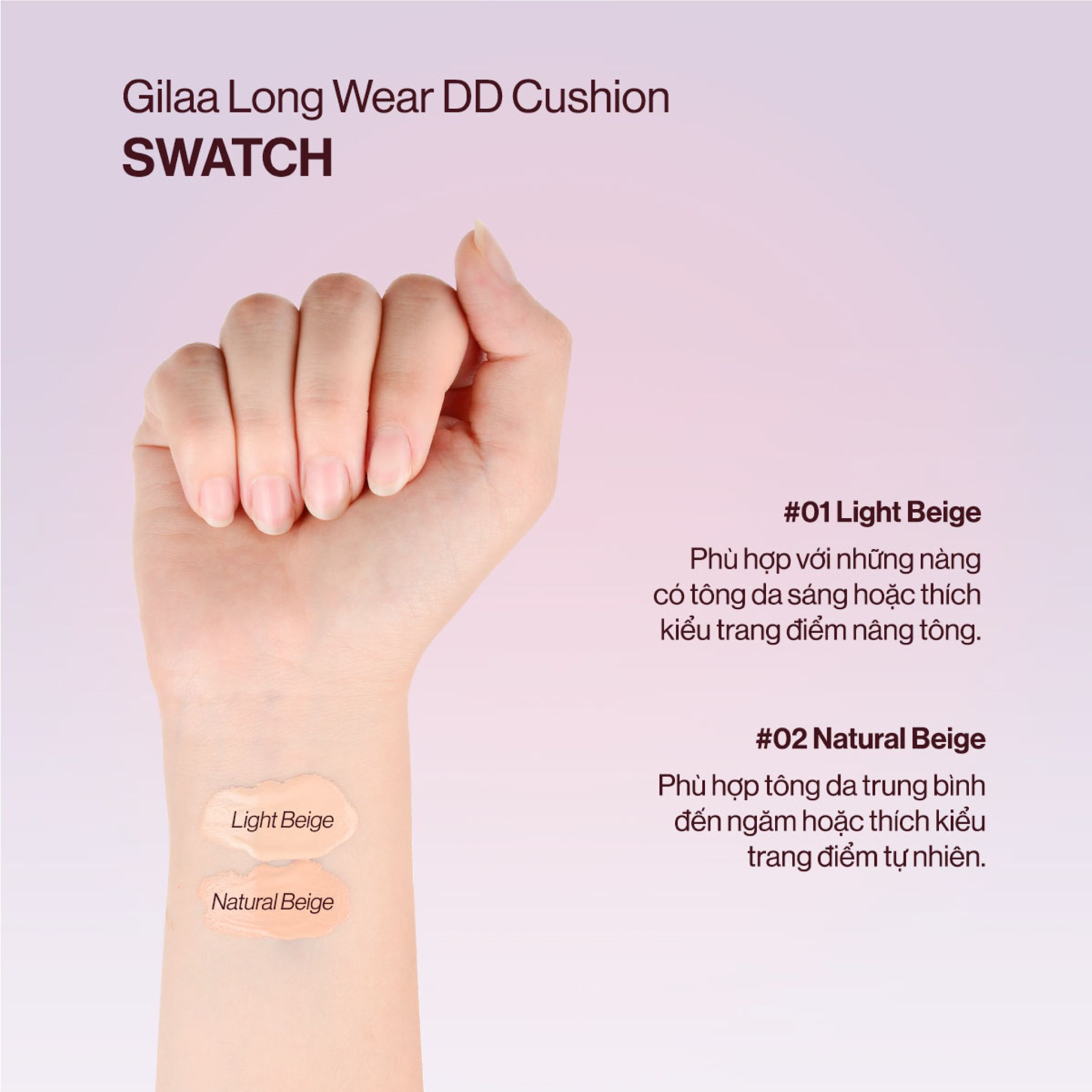Phấn Nước Trang Điểm Chưa Nén Gilaa (Long Wear Dd Cushion #01 Light Beige, 13G)