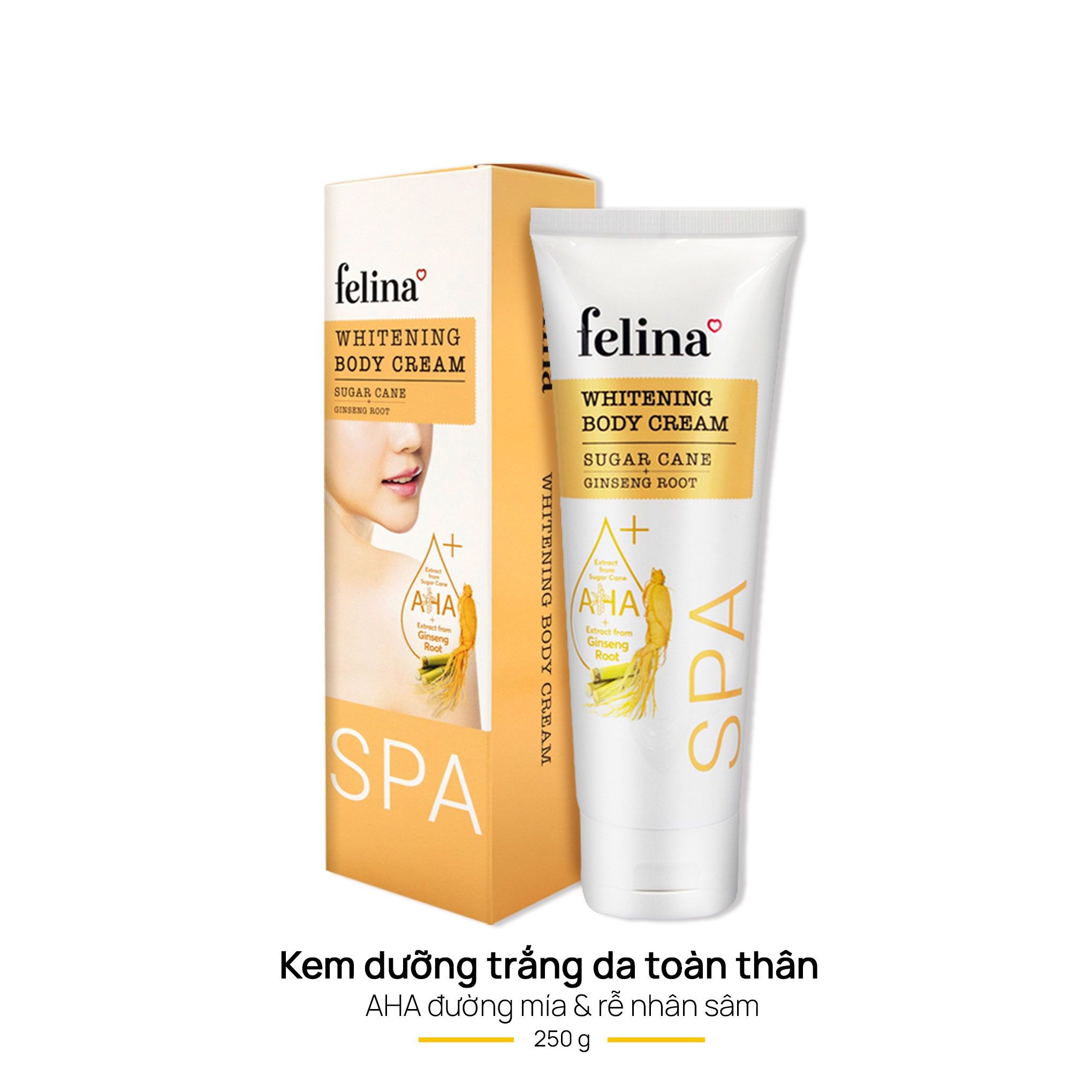 Felina dưỡng trắng chiết xuất Rễ Nhân Sâm 250g