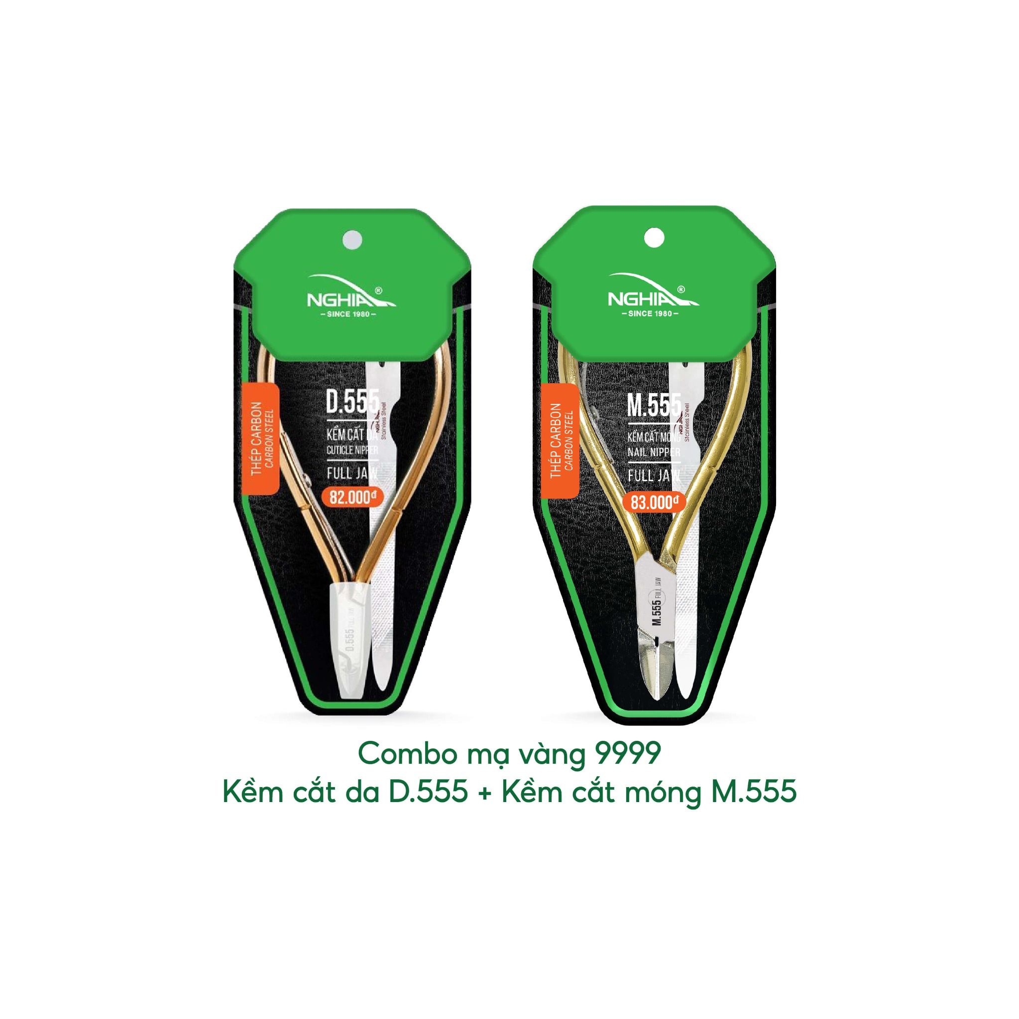 Bộ đôi kềm cắt da và kềm cắt móng mạ vàng 9999 Kềm Nghĩa Triple Five