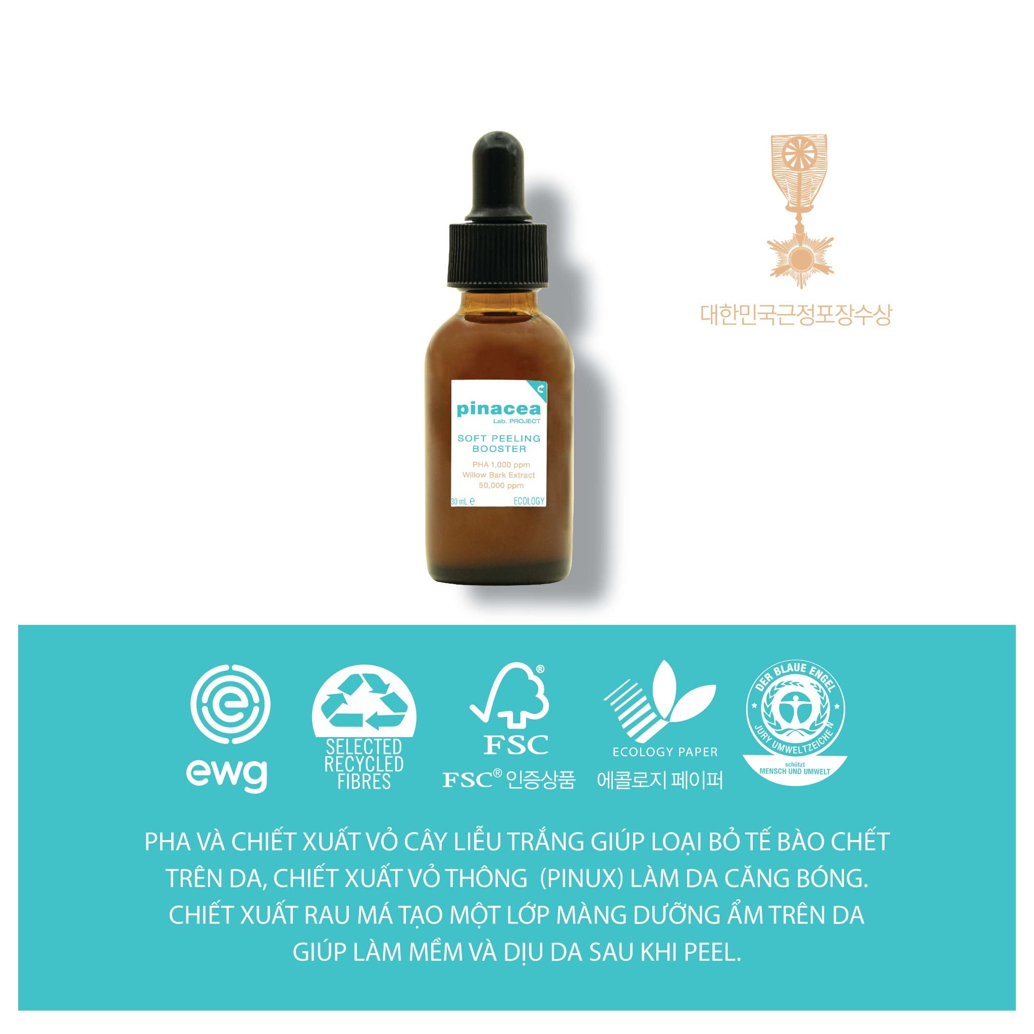 Tẩy tế bào chết dành cho da khô & nhạy cảm Pinacea Soft Peeling Booster - 30ml