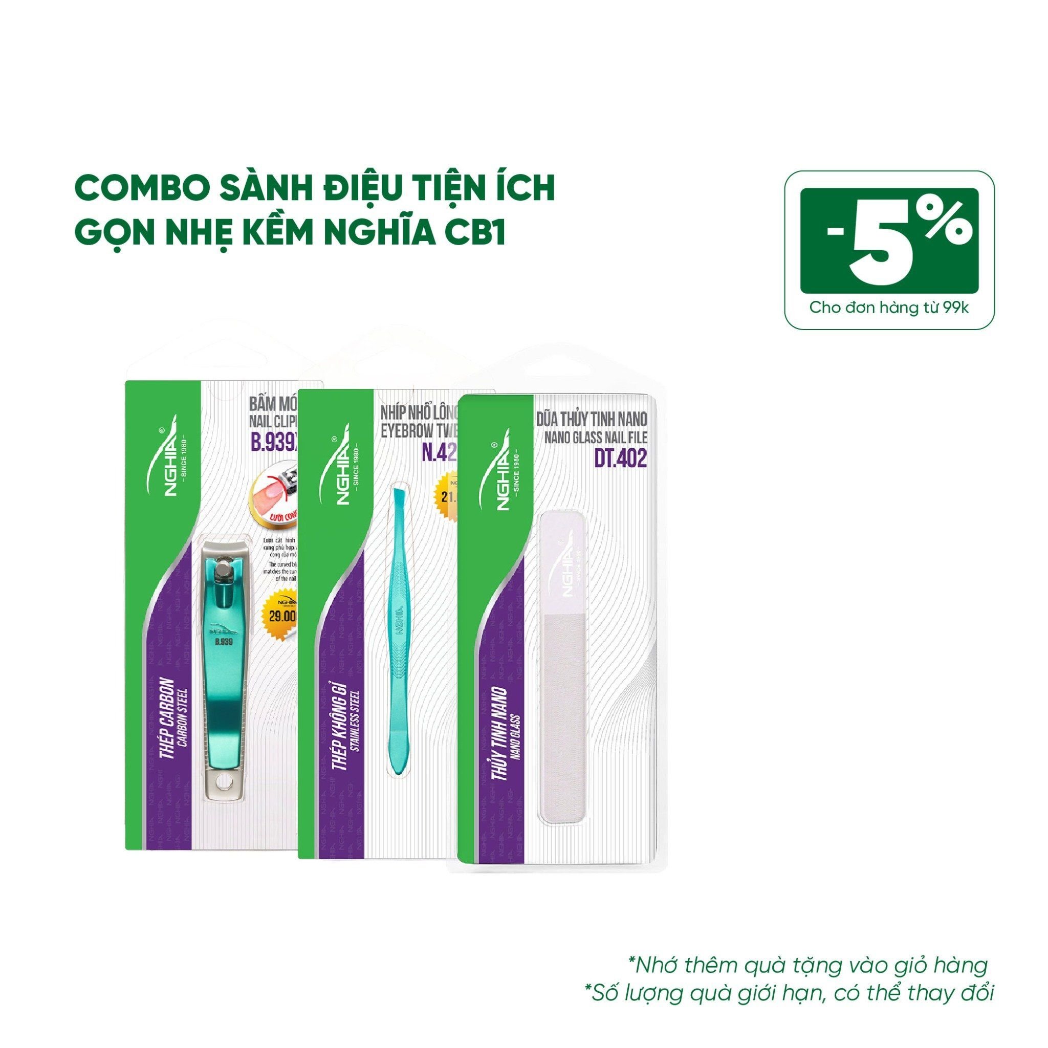 Combo Sành điệu tiện ích gọn nhẹ Kềm Nghĩa CB01