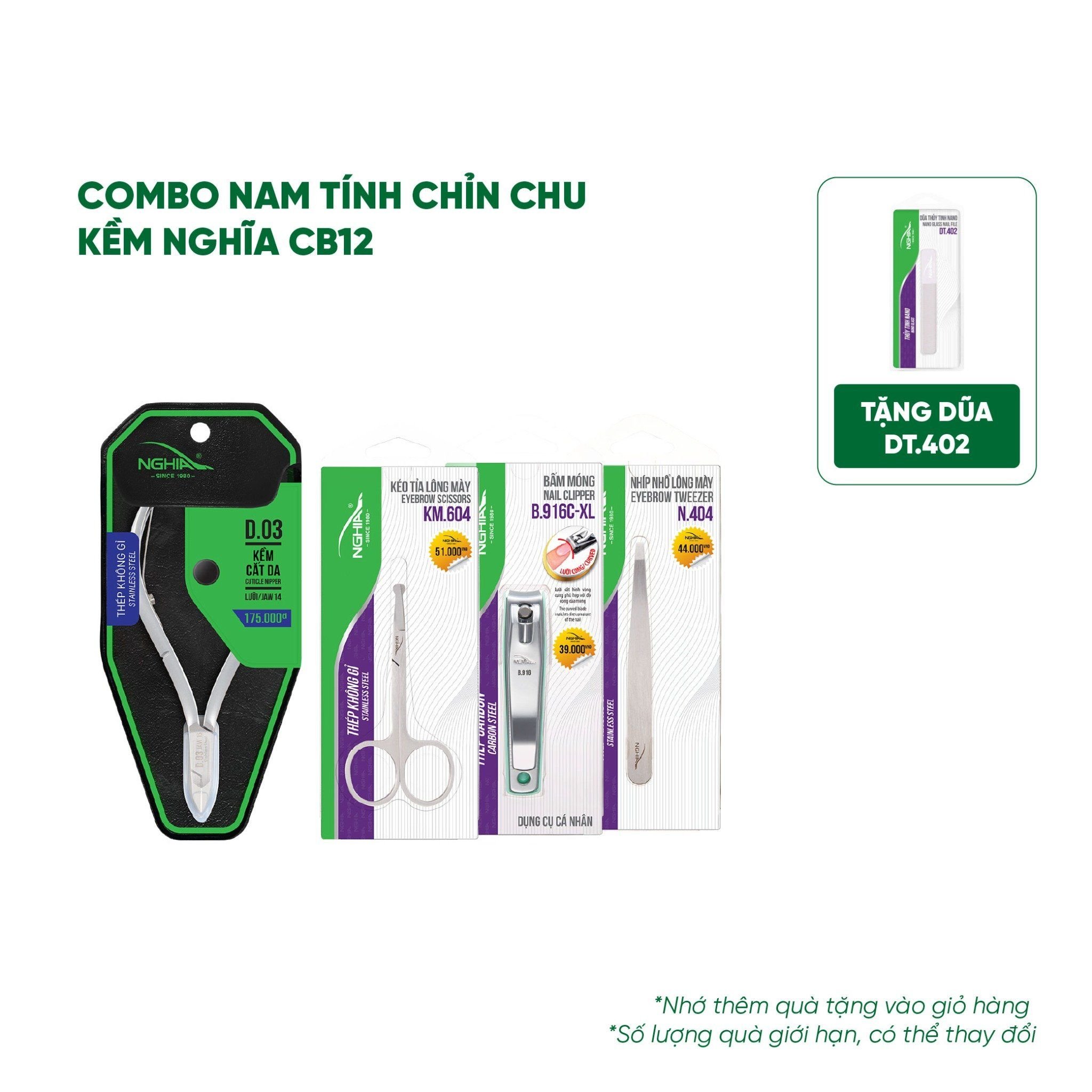 Combo Nam tính chỉnh chu Kềm Nghĩa CB12