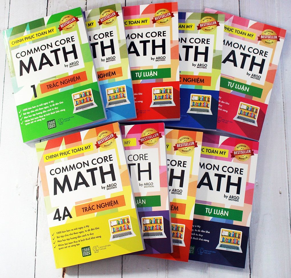  Combo Chinh Phục Toán Mỹ - Common Core Math (Từ Lớp 1 Đến Lớp 5) 