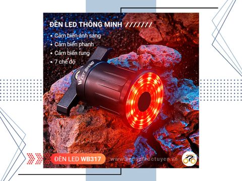 ĐÈN LED CỐT YÊN - WEST BIKING WB317 - GẮN CỐT YÊN | DƯỚI YÊN (500mAh) - SẠC USB