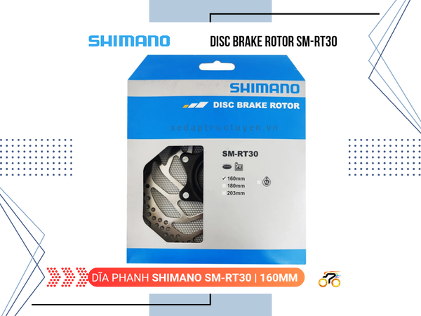 ĐĨA THẮNG XE ĐẠP - CENTER LOCK - SHIMANO RT30 (CÓ HỘP) (1CÁI)
