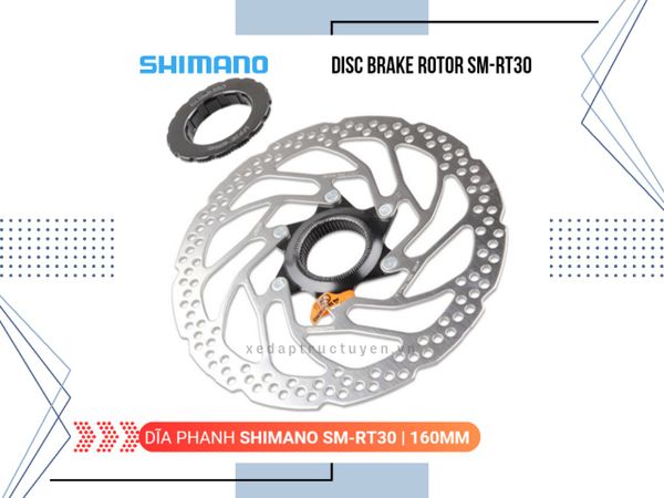 ĐĨA THẮNG XE ĐẠP - CENTER LOCK - SHIMANO RT30 (1CÁI)