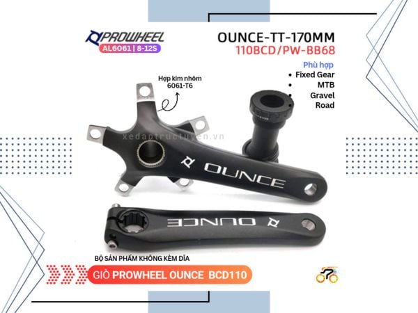 GIÒ KHÔNG DĨA - ROAD - PROWHEEL OUNCE - BCD 110 (KHÔNG KÈM TRỤC RỖNG)