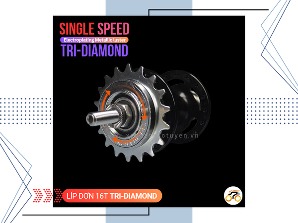 LÍP XE ĐẠP 16T - TRI DIAMOND - KIỂU VẶN (1 TỐC ĐỘ)