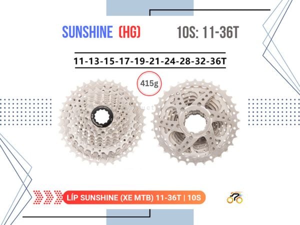 LÍP XE ĐẠP MTB - 11/36T- SUNSHINE - KIỂU THẢ (10 TỐC ĐỘ)