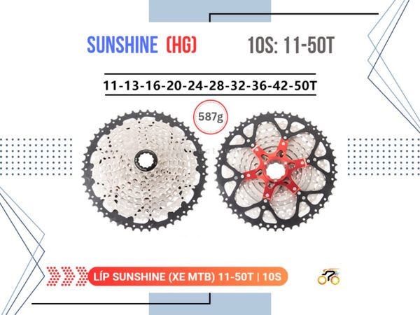 LÍP XE ĐẠP MTB - 11/50T - SUNSHINE - KIỂU THẢ (10 TỐC ĐỘ)