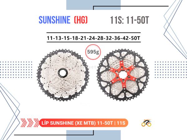 LÍP XE ĐẠP MTB - 11/50T - SUNSHINE - KIỂU THẢ (11 TỐC ĐỘ)