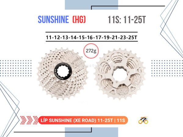 LÍP XE ĐẠP ROAD - 11/25T - SUNSHINE - KIỂU THẢ (11 TỐC ĐỘ)