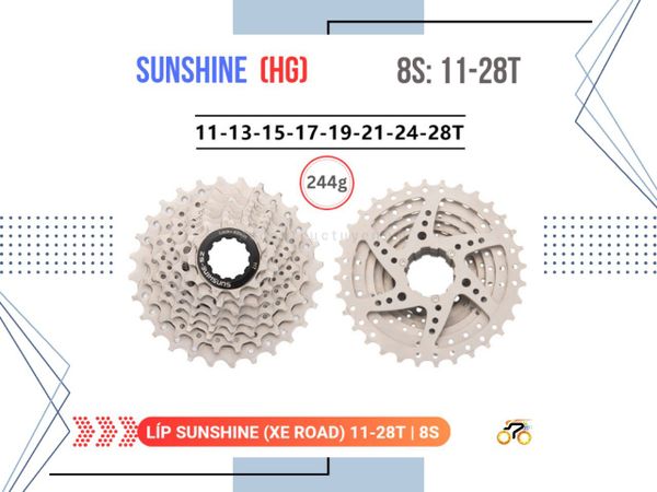 LÍP XE ĐẠP ROAD - 11/28T - SUNSHINE - KIỂU THẢ (8 TỐC ĐỘ)