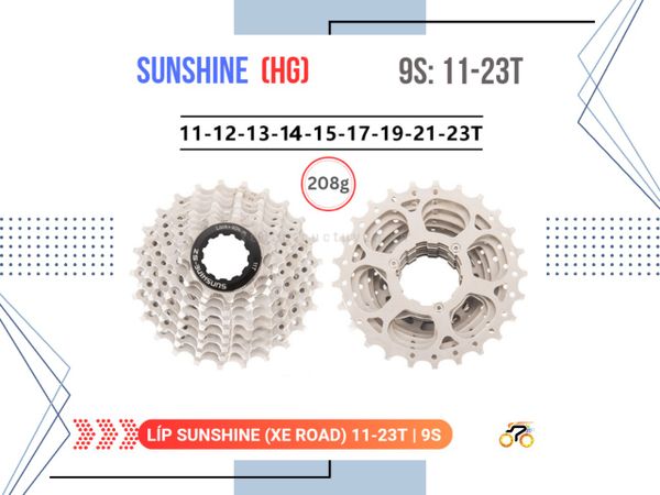 LÍP XE ĐẠP ROAD - 11/23T - SUNSHINE - KIỂU THẢ (9 TỐC ĐỘ)