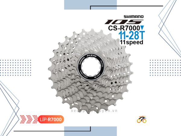 LÍP XE ĐẠP ROAD - SHIMANO 105 CS R7000 - 11-28T - KIỂU THẢ (11 TỐC ĐỘ)