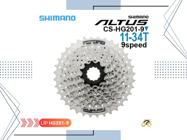 LÍP XE ĐẠP MTB - SHIMANO ALTUS 9S HG201-9 / 11-34T - KIỂU THẢ (9 TỐC ĐỘ)