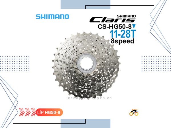 LÍP XE ĐẠP ROAD - SHIMANO HG50-8 CLARIS / 11-28T - KIỂU THẢ (8 TỐC ĐỘ)