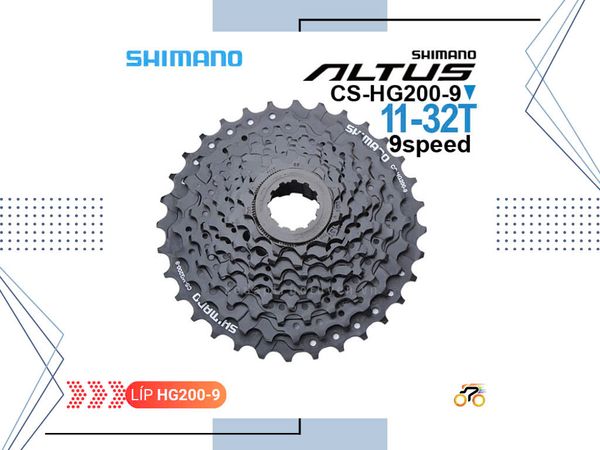 LÍP XE ĐẠP MTB - SHIMANO ALTUS 9S HG200-9 - 11-32T - KIỂU THẢ (9 TỐC ĐỘ)